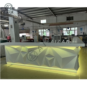 Artificial Marble Modern White Nightclub Bar Counter Custom