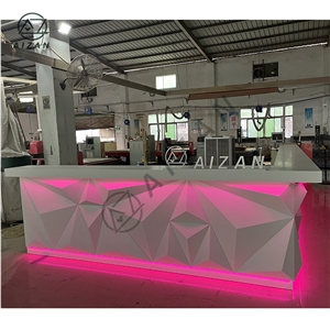 Artificial Marble Modern White Nightclub Bar Counter Custom
