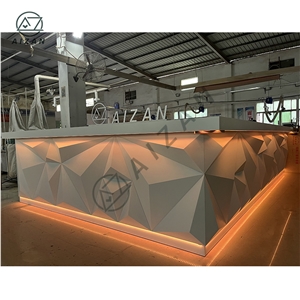 Artificial Marble Modern White Nightclub Bar Counter Custom