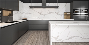 Calacatta Borghini Quartz Kitchen Countertop- BQ-149
