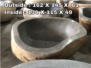 Free Standing River Stone Bathtub