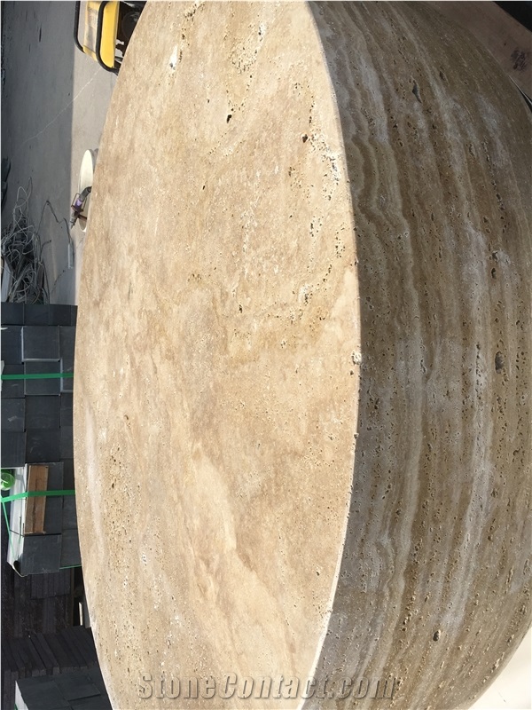 Beige Classic Travertine Plinth Coffee Table Stone Furniture