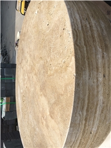 Beige Classic Travertine Plinth Coffee Table Stone Furniture