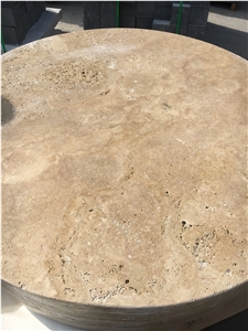 Beige Classic Travertine Plinth Coffee Table Stone Furniture