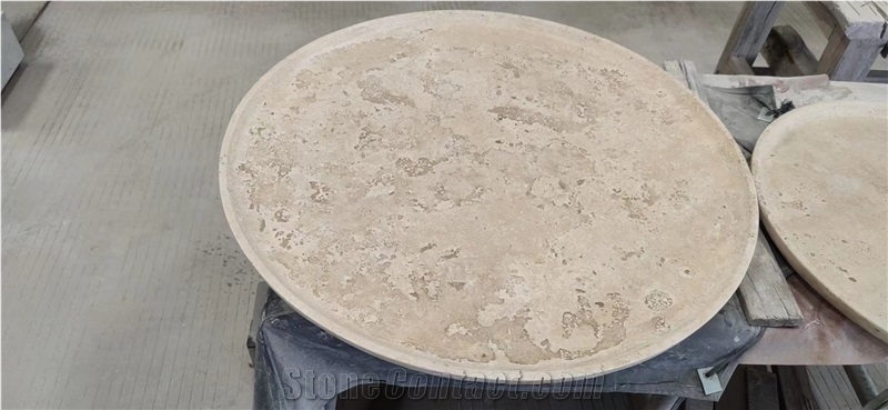CNC Carving Stone Trays Italian Classic Travertine Plates