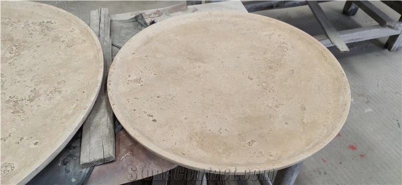 CNC Carving Stone Trays Italian Classic Travertine Plates
