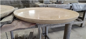 CNC Carving Stone Trays Italian Classic Travertine Plates