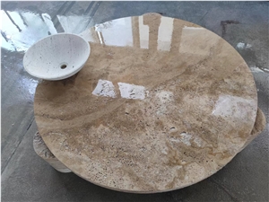 CNC Carving Stone Trays Italian Classic Travertine Plates