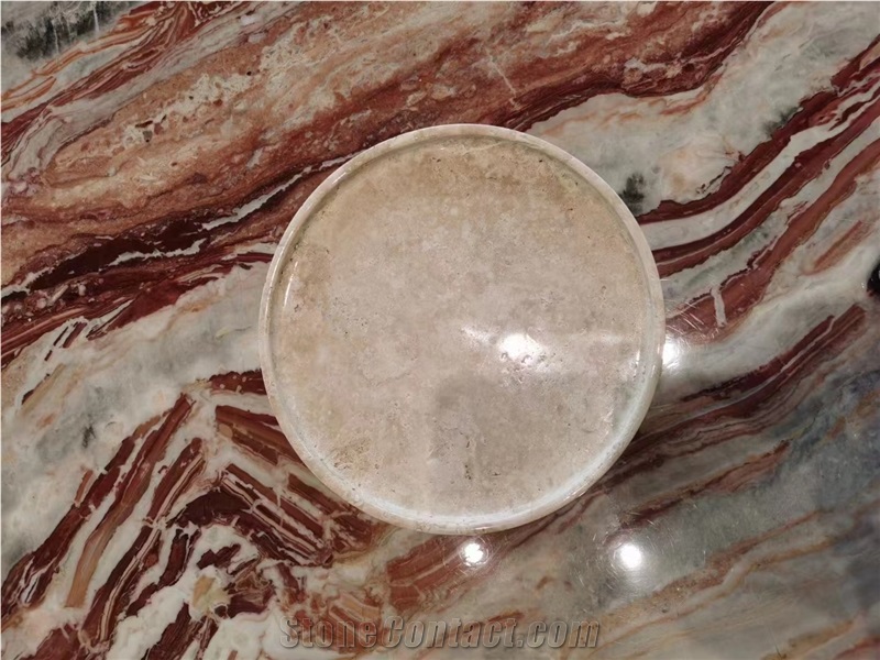 Marble Dessert Dishes CNC Carved Stone Kitchen Serving Plates