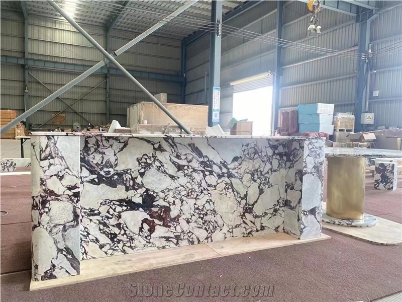 Prefab Marble Calacatta Viola Counters Stone Restaurant Tops