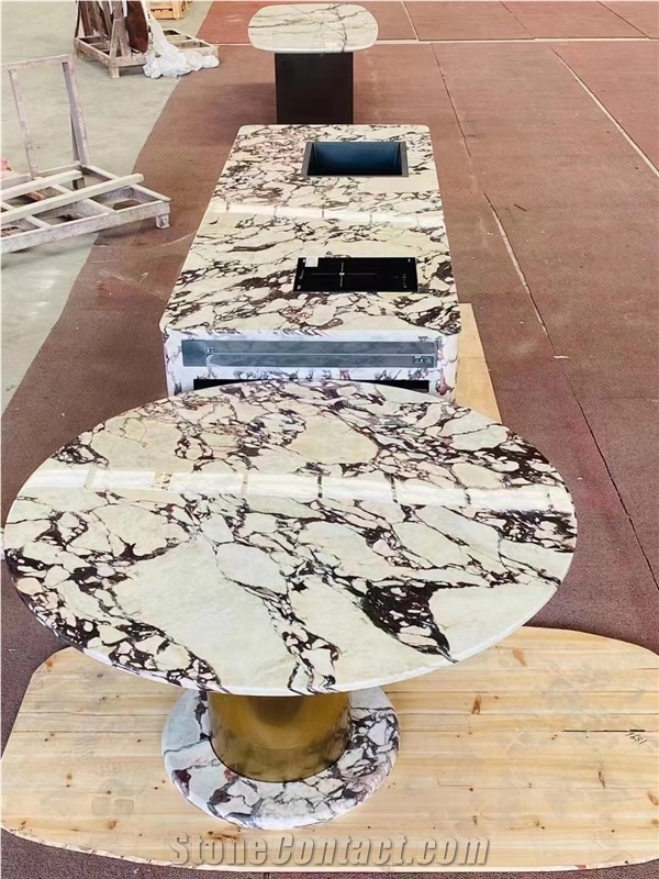 Prefab Marble Calacatta Viola Counters Stone Restaurant Tops
