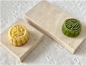 Stone Dessert Serving Plates Bianco Travertino Kitchen Trays