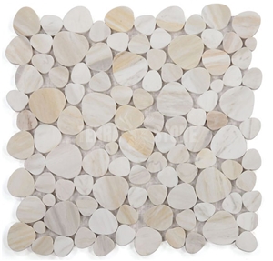 Carrara White And Bardiglio Gray Marble Mosaic Pebble Tile