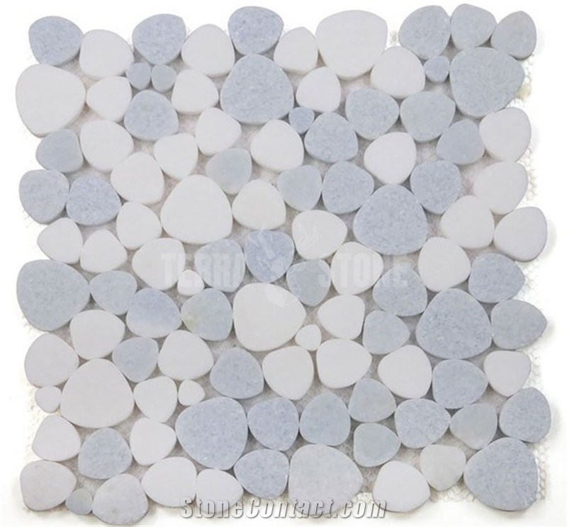 Natural Pebble Mixed Marble Mosaic Tile Backsplash