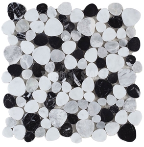 Natural Pebble Mixed Marble Mosaic Tile Backsplash