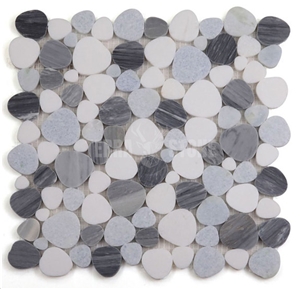 Natural Pebble Mixed Marble Mosaic Tile Backsplash