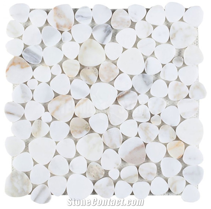 Natural Pebble Mixed Marble Mosaic Tile Backsplash