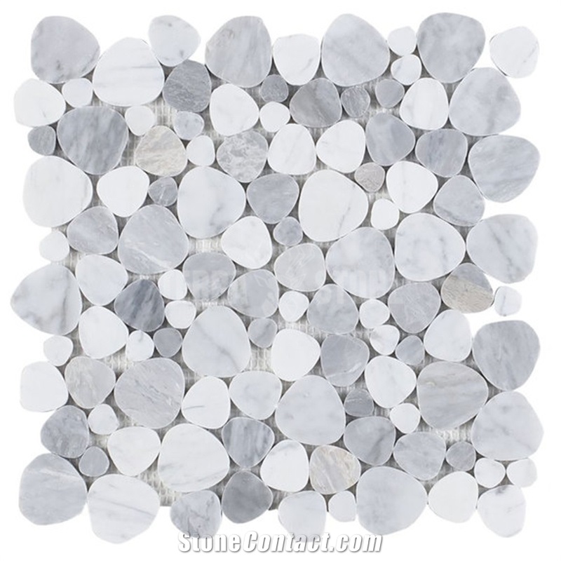 Natural Pebble Mixed Marble Mosaic Tile Backsplash