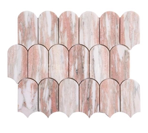 Norwegian Rose Mosaic Pink Marble Arch Pattern 254X304x10mm Norwegian Rose Mosaic Pink Marble Arch Pattern 254X304x10mm