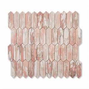 Norwegian Rose Mosaic Pink Marble Arch Pattern 254X304x10mm