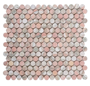 Picket Norwegian Rose Pink Marble Mosaic Tile 305X266x10mm