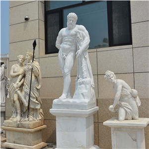 Custom Made Man Sculpture In White Marble Of Home Decoration