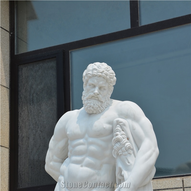 Custom Made Man Sculpture In White Marble Of Home Decoration
