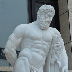 Custom Made Man Sculpture In White Marble Of Home Decoration