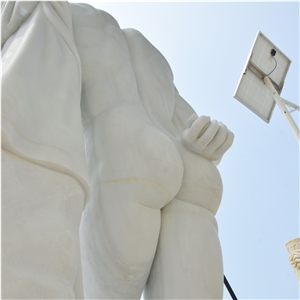 Custom Made Man Sculpture In White Marble Of Home Decoration