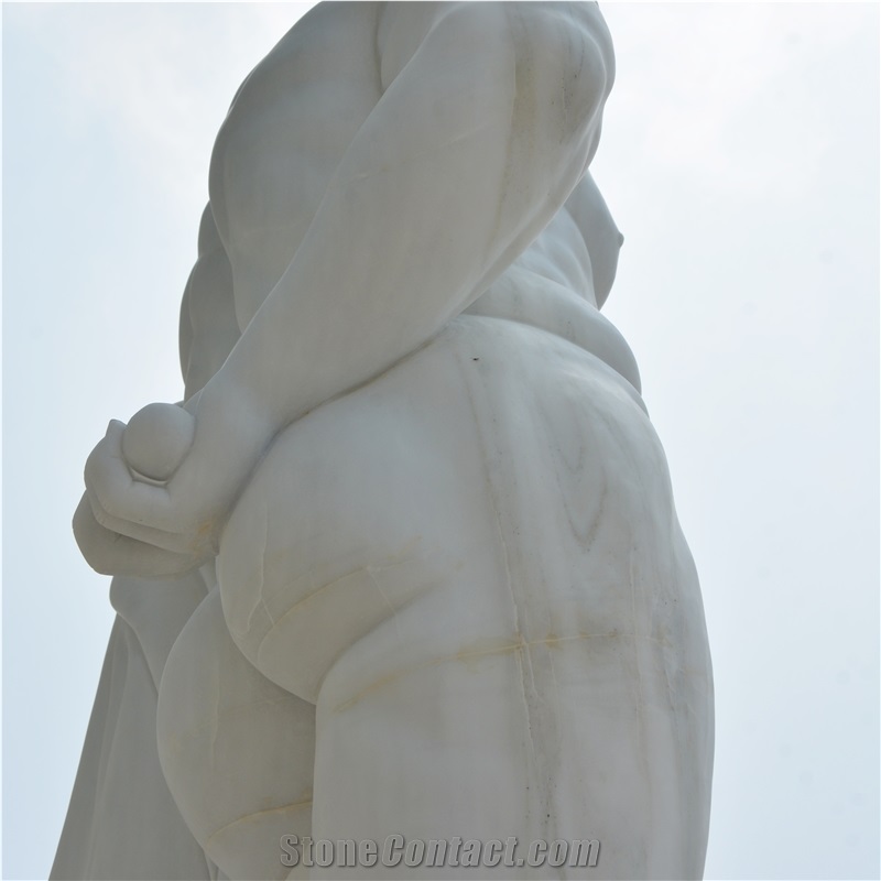 Custom Made Man Sculpture In White Marble Of Home Decoration