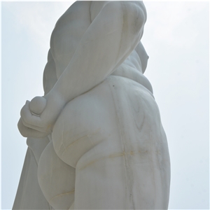 Custom Made Man Sculpture In White Marble Of Home Decoration