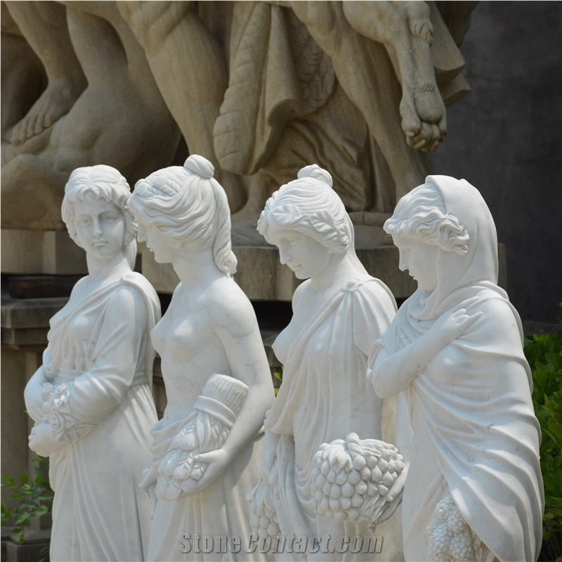 Customized Public Decoration 4 Season Fariy Marble Sculpture