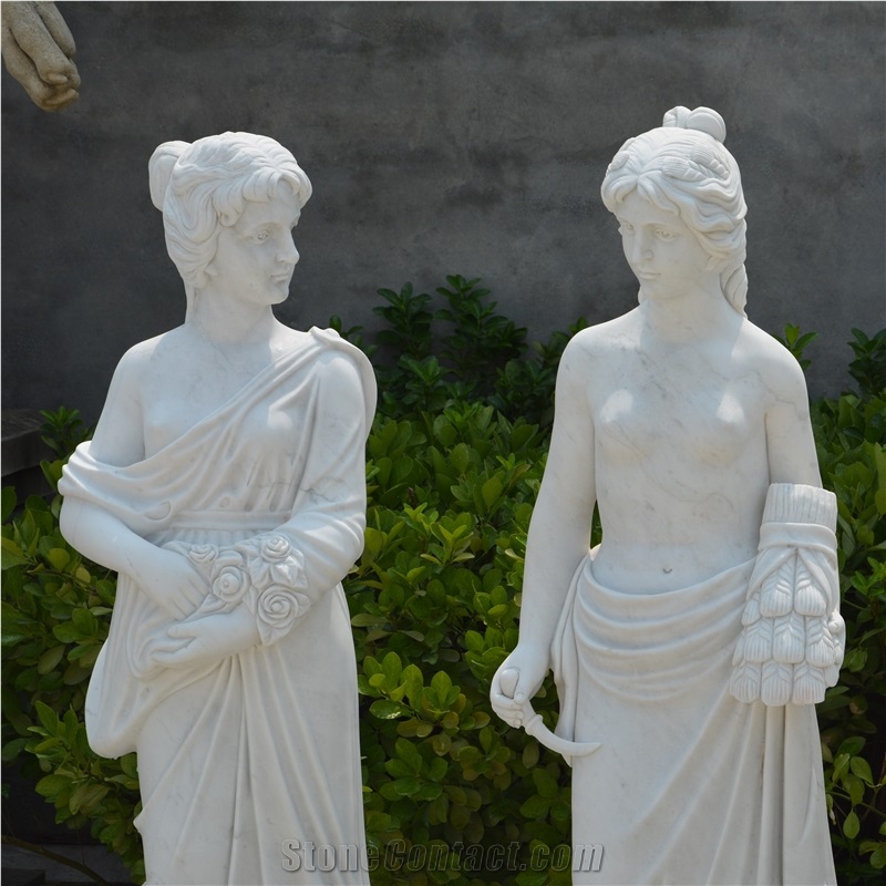 Customized Public Decoration 4 Season Fariy Marble Sculpture