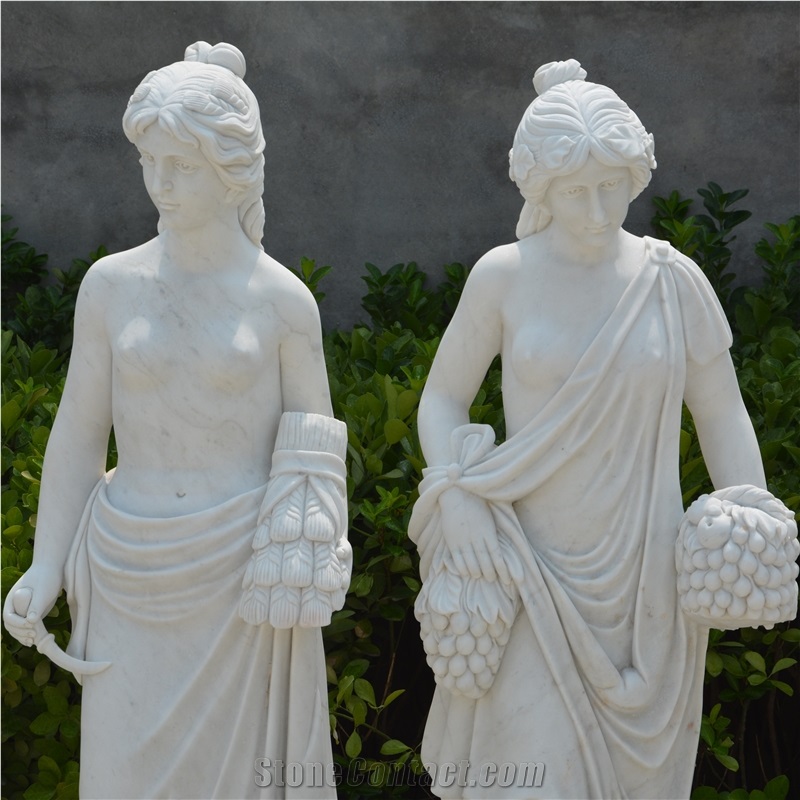 Customized Public Decoration 4 Season Fariy Marble Sculpture
