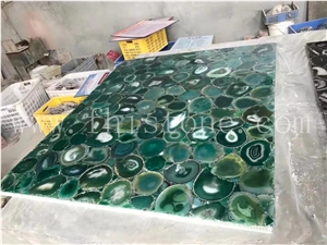 Green Agate Semiprecious Stone Slab