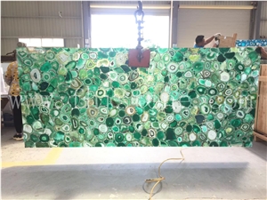 Green Agate Semiprecious Stone Slab