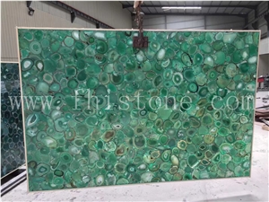 Green Agate Semiprecious Stone Slab
