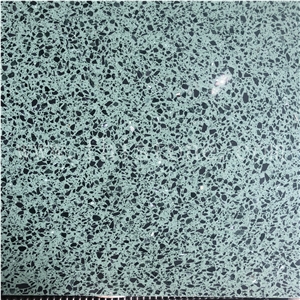 Green Terrazzo With Black Marble Chips