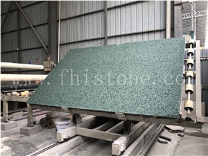 Green Terrazzo With Black Marble Chips