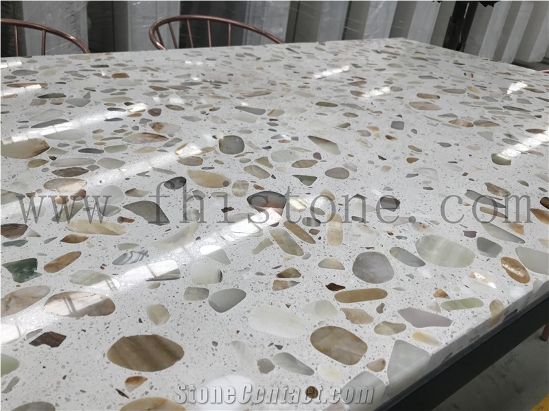 Light Transmitting Terrazzo Light Penetrating Table Top