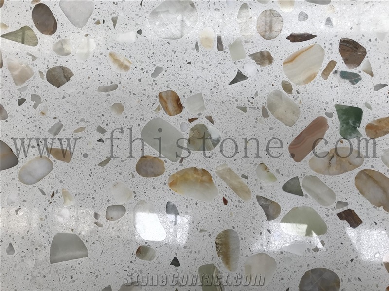 Light Transmitting Terrazzo Light Penetrating Table Top