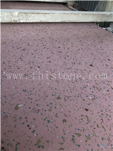 Pink Terrazzo With Multicolor Marble Chips Green&Brown