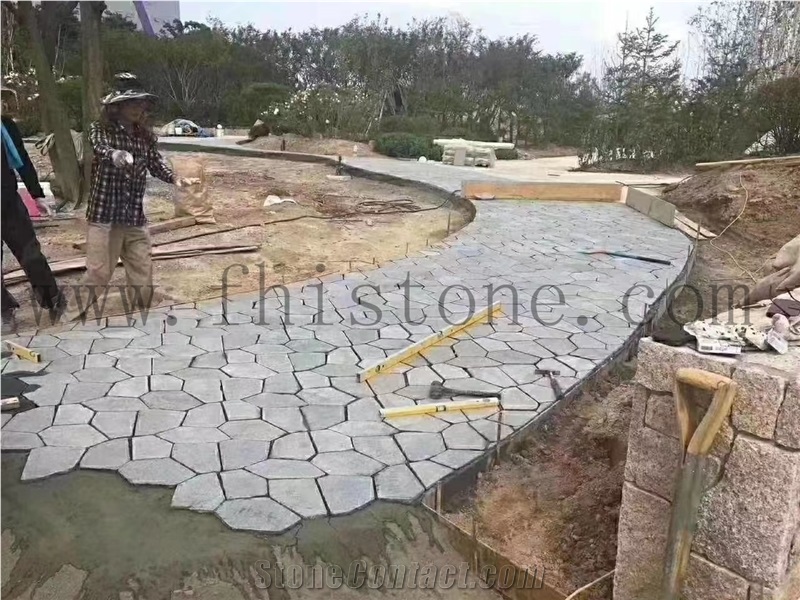 Blue Limestone Terrace Paving Stone, Opus Pattern