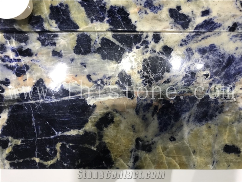 Blue Sodalite Stone Tea Tray Handmade Carved Large Tea Table Stone Gift