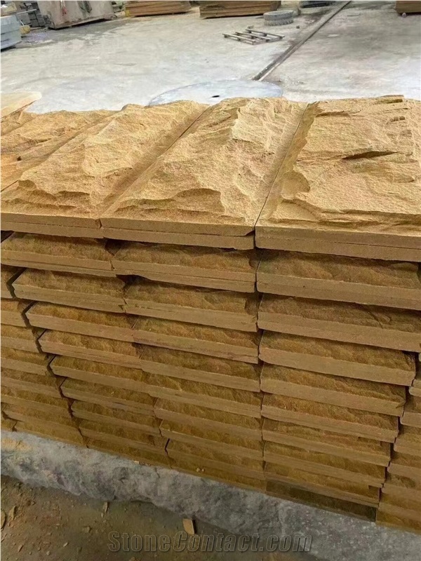 Gold Sandstone Yellow Sandstone Mushroomtile Wall Cladding