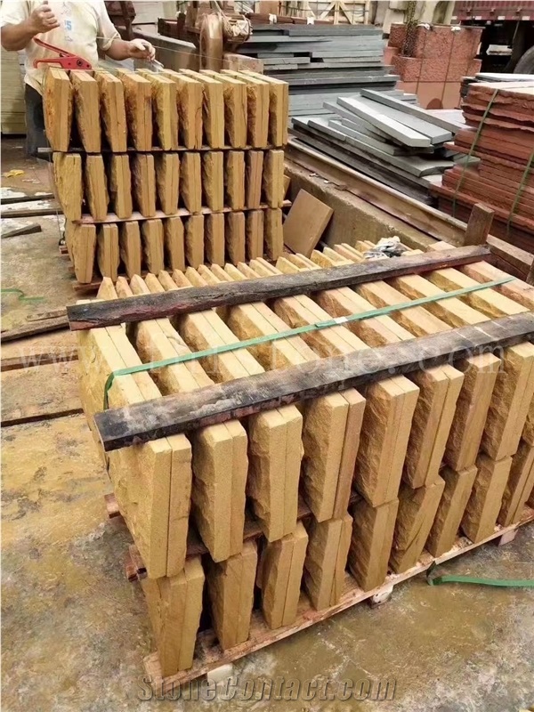 Gold Sandstone Yellow Sandstone Mushroomtile Wall Cladding
