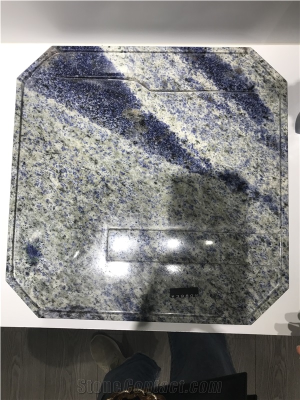 Handcrafts Gifts Sodalite Blue Granite Square Tea Tray
