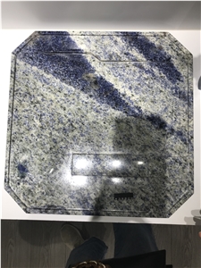 Handcrafts Gifts Sodalite Blue Granite Square Tea Tray