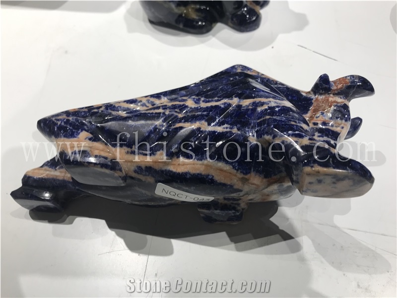 Morden Geometric Ox Carved Stone Cafe Cattle Animal Figurines