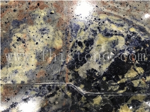 Sodalite Blue Granite Tea Tray Tea Table Hand Carved Gift